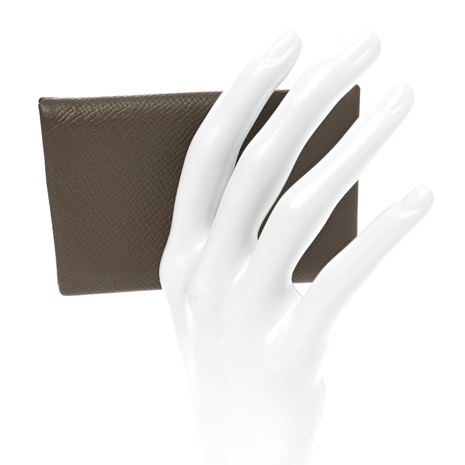 Hermes Epsom Calvi Card Case Etoupe 2 of 11