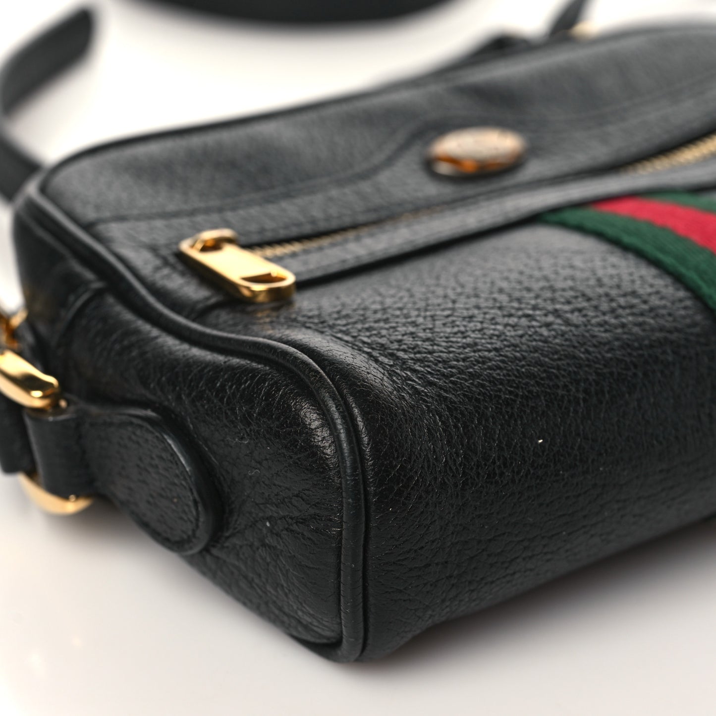 Calfskin Web Mini Ophidia Shoulder Bag Black