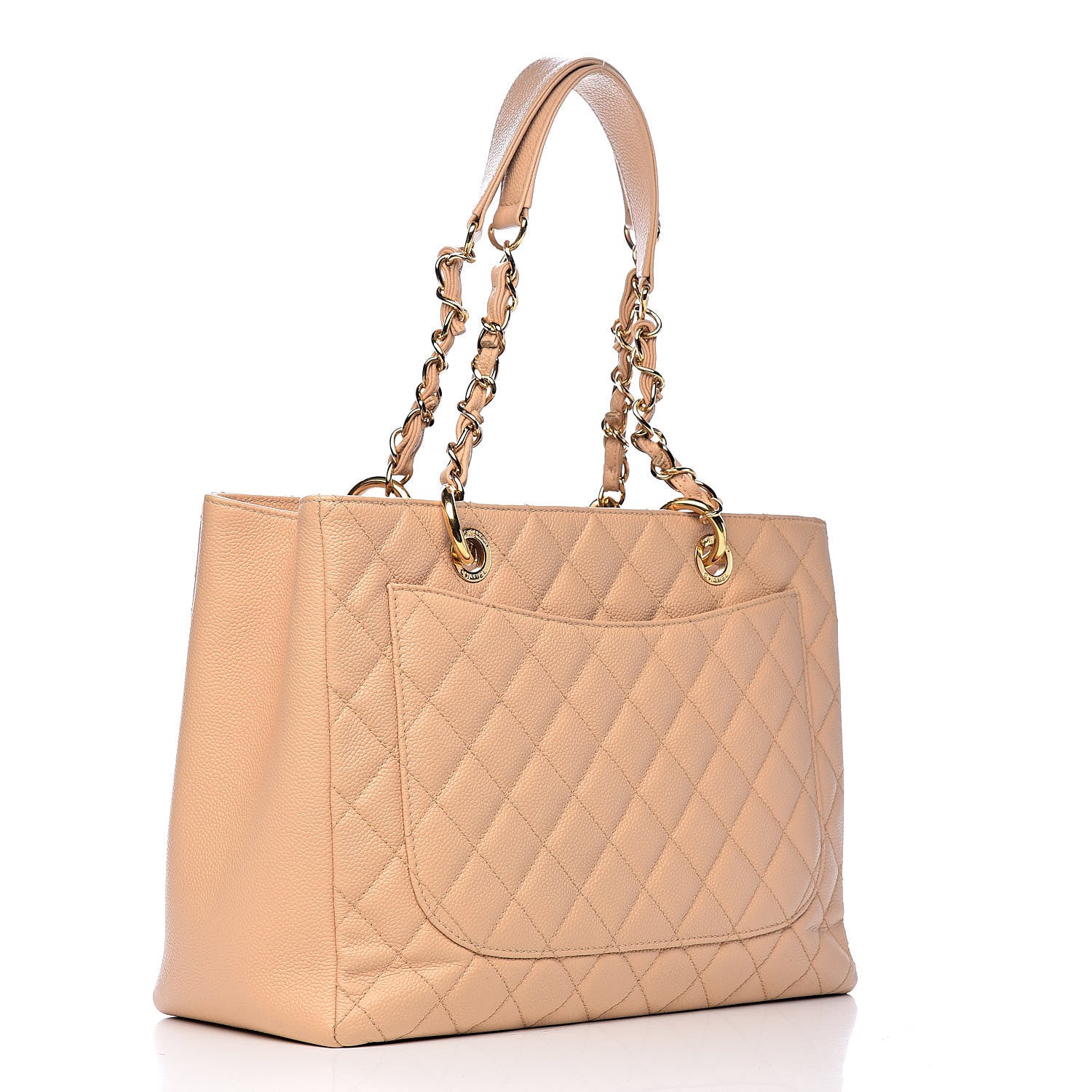 Chanel Caviar Quilted Grand Shopping Tote GST Beige 3 of 12