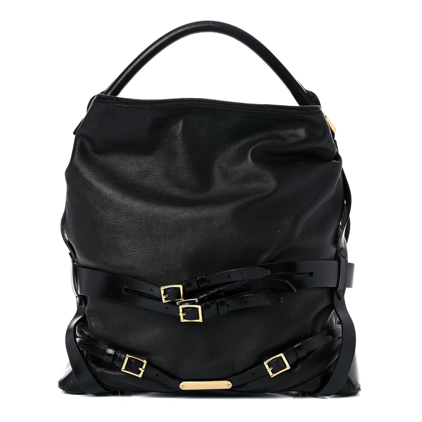 Soft Lambskin Bridle Calfskin Medium Gosford Hobo Black