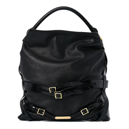 Burberry Soft Lambskin Bridle Calfskin Medium Gosford Hobo Black 1 of 26