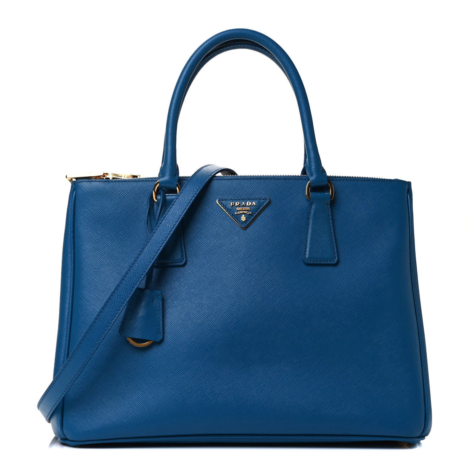 Prada Saffiano Medium Galleria Double Zip Tote Sea Blue 1 of 9