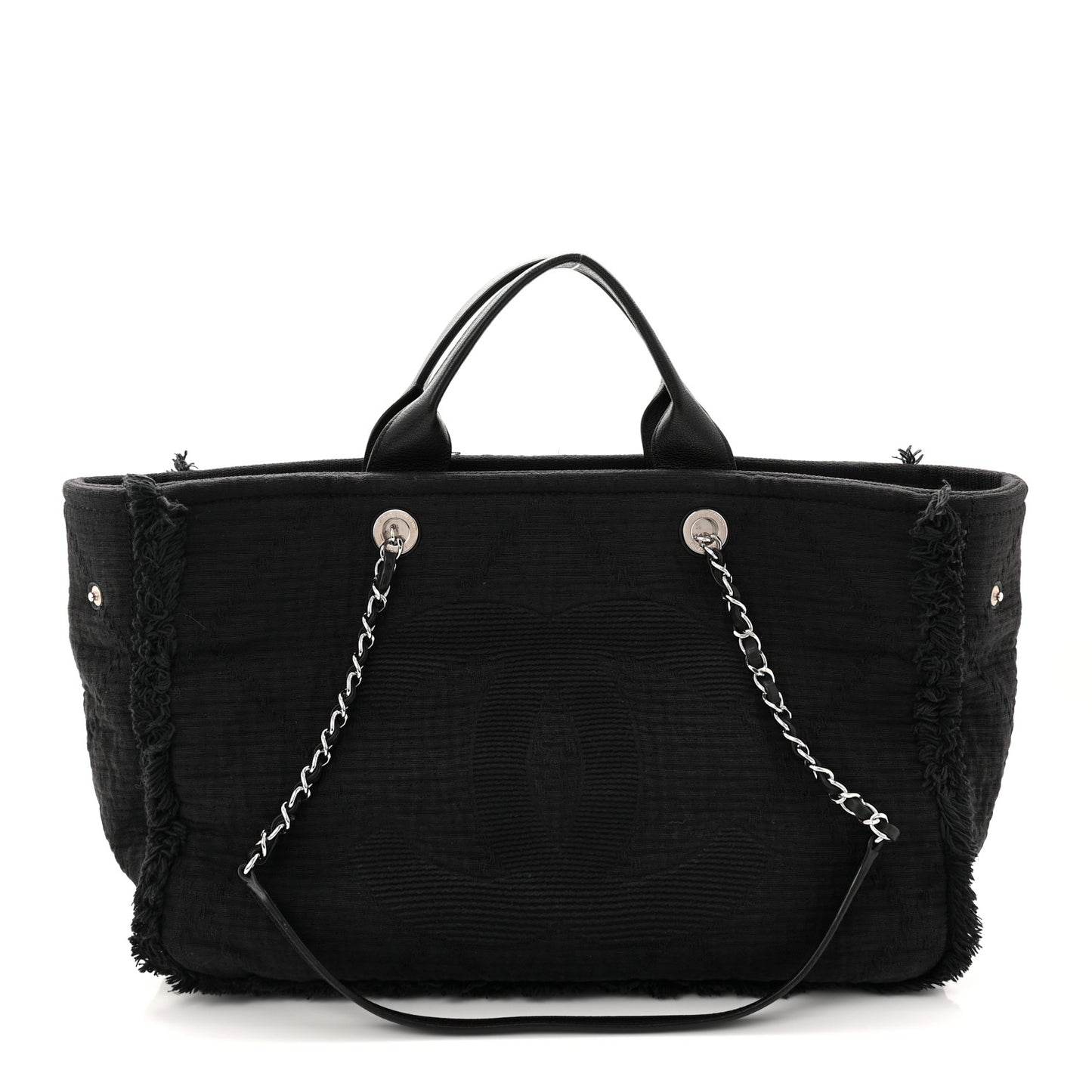 Canvas Large Double Face Shopping Tote Black