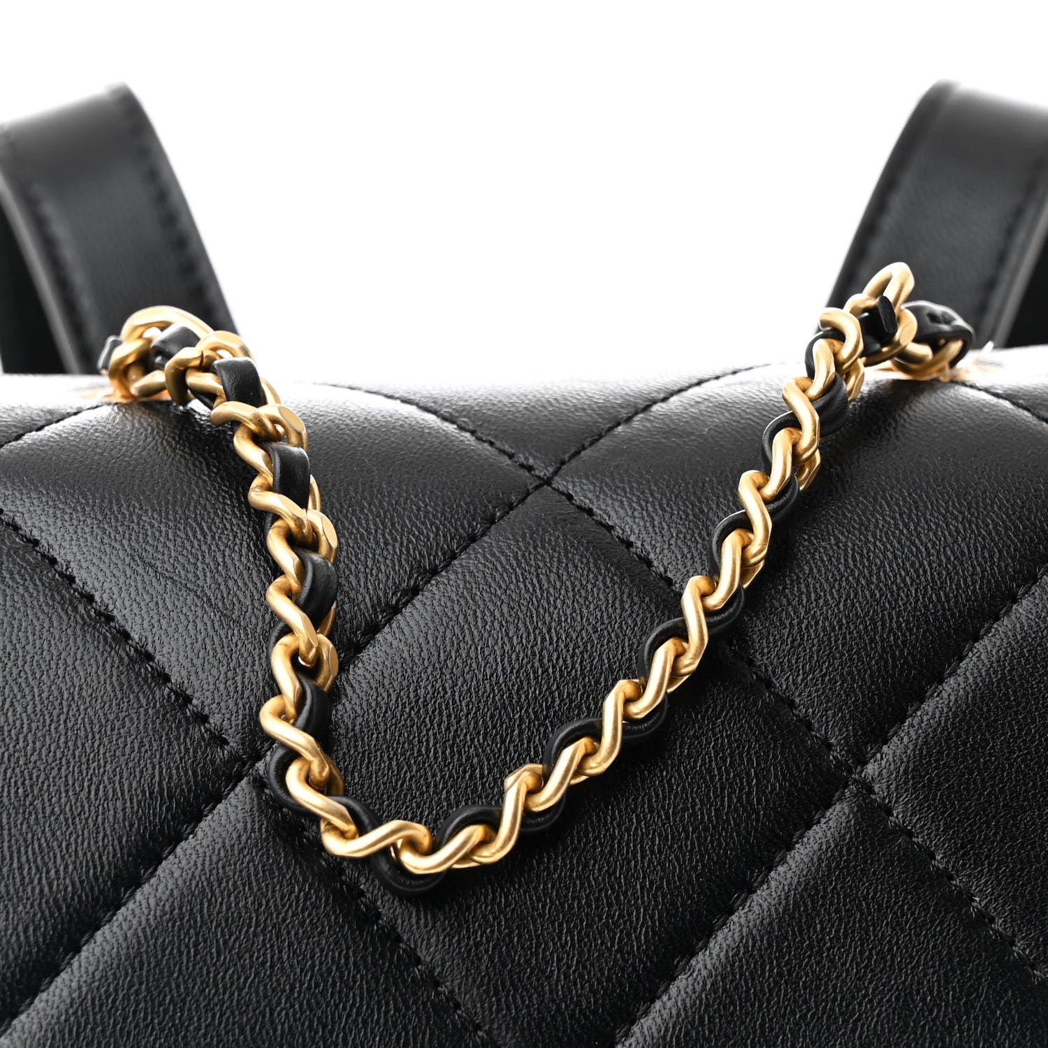 Chanel Lambskin Quilted Logo Mini Backpack Black 8 of 10