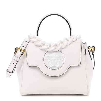 Versace Grained Calfskin Small La Medusa Top Handle Bag White 1 of 12