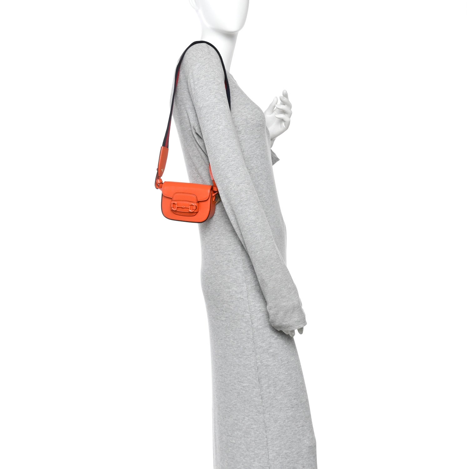 Gucci Azalea Calfskin Web Monochrome Horsebit 1955 Wallet On Strap Orange 2 of 11