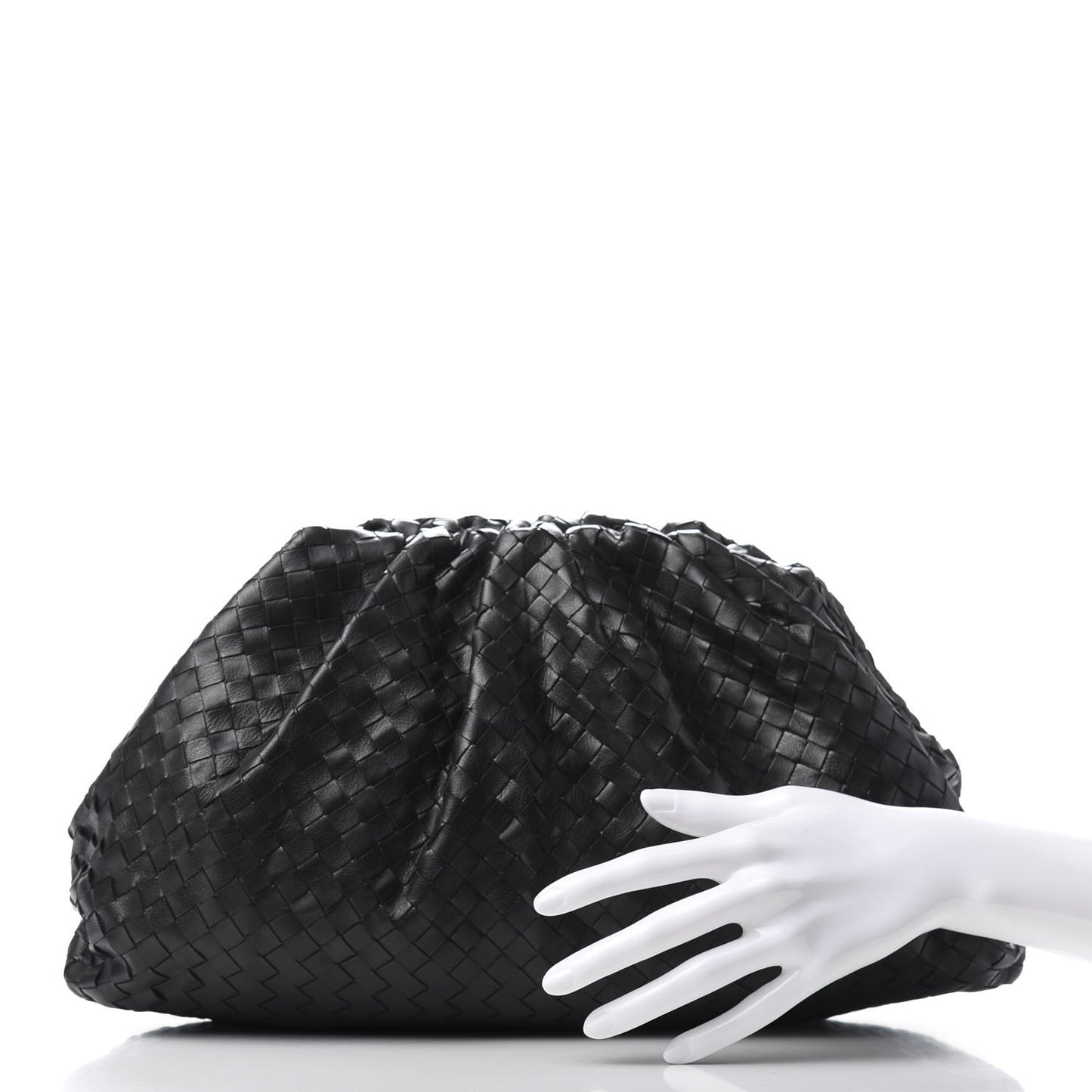 Nappa Maxi Intreccio The Pouch Oversized Clutch Black