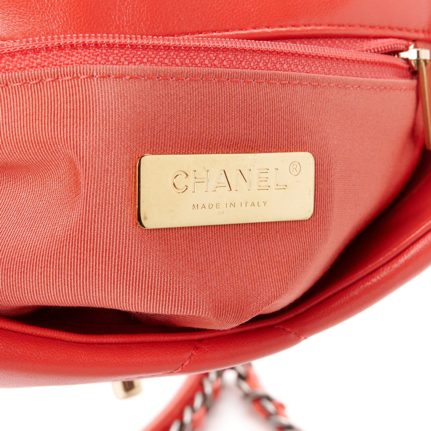 Chanel Lambskin Quilted Medium Chanel 19 Flap Red 6 of 11