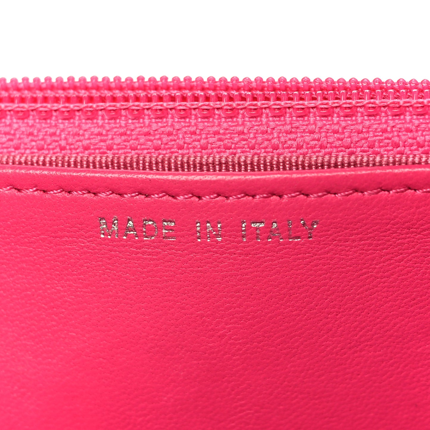 Lambskin Quilted Wallet On Chain WOC Dark Pink