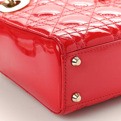 Christian Dior Patent Cannage Mini Lady Dior Red 8 of 10
