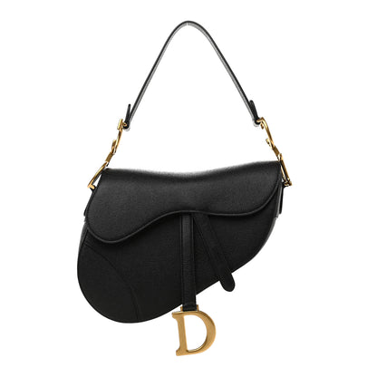 Christian Dior Grained Calfskin Saddle Bag Black 1 of 9