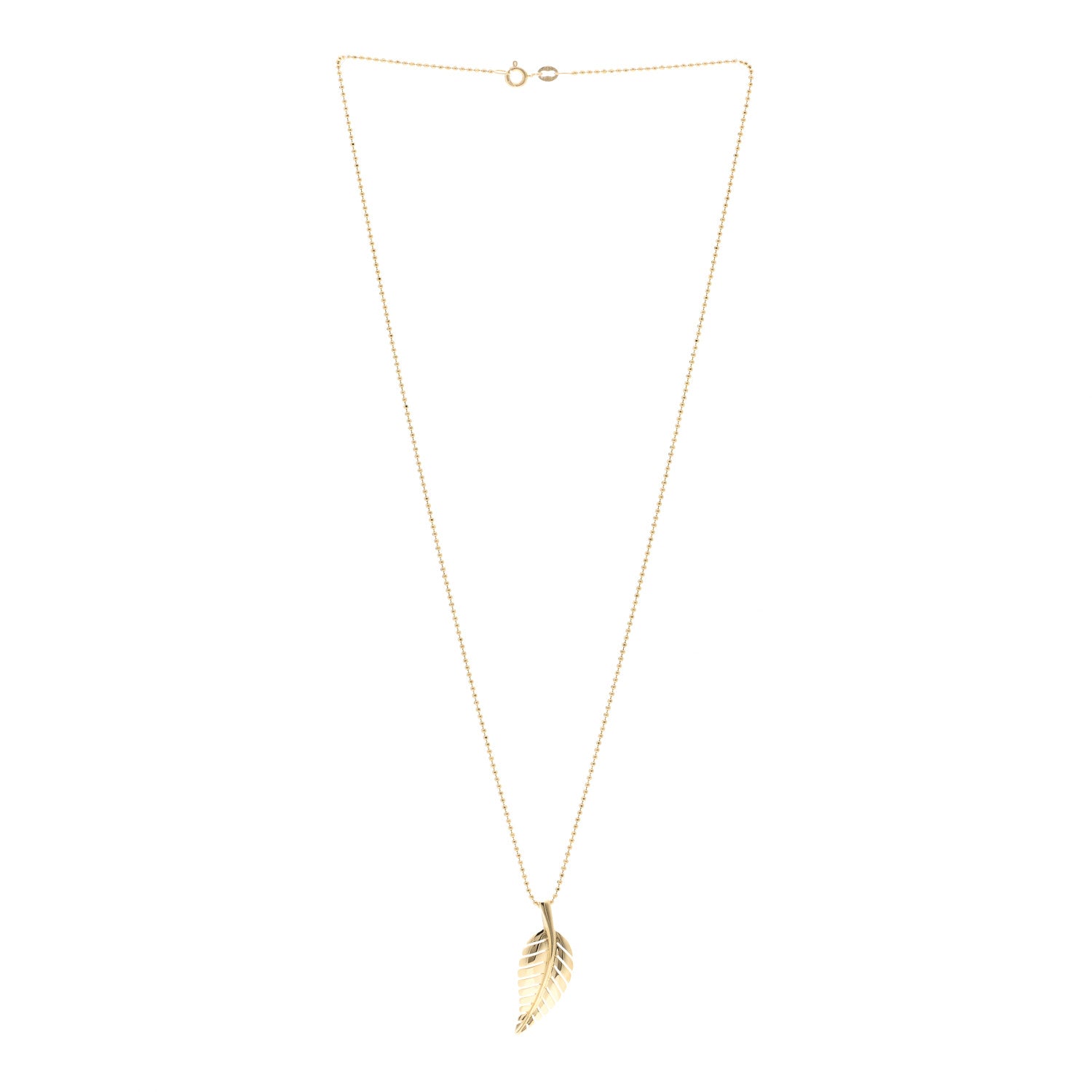 Jennifer Meyer 18K Yellow Gold Small Leaf Necklace 3 of 4