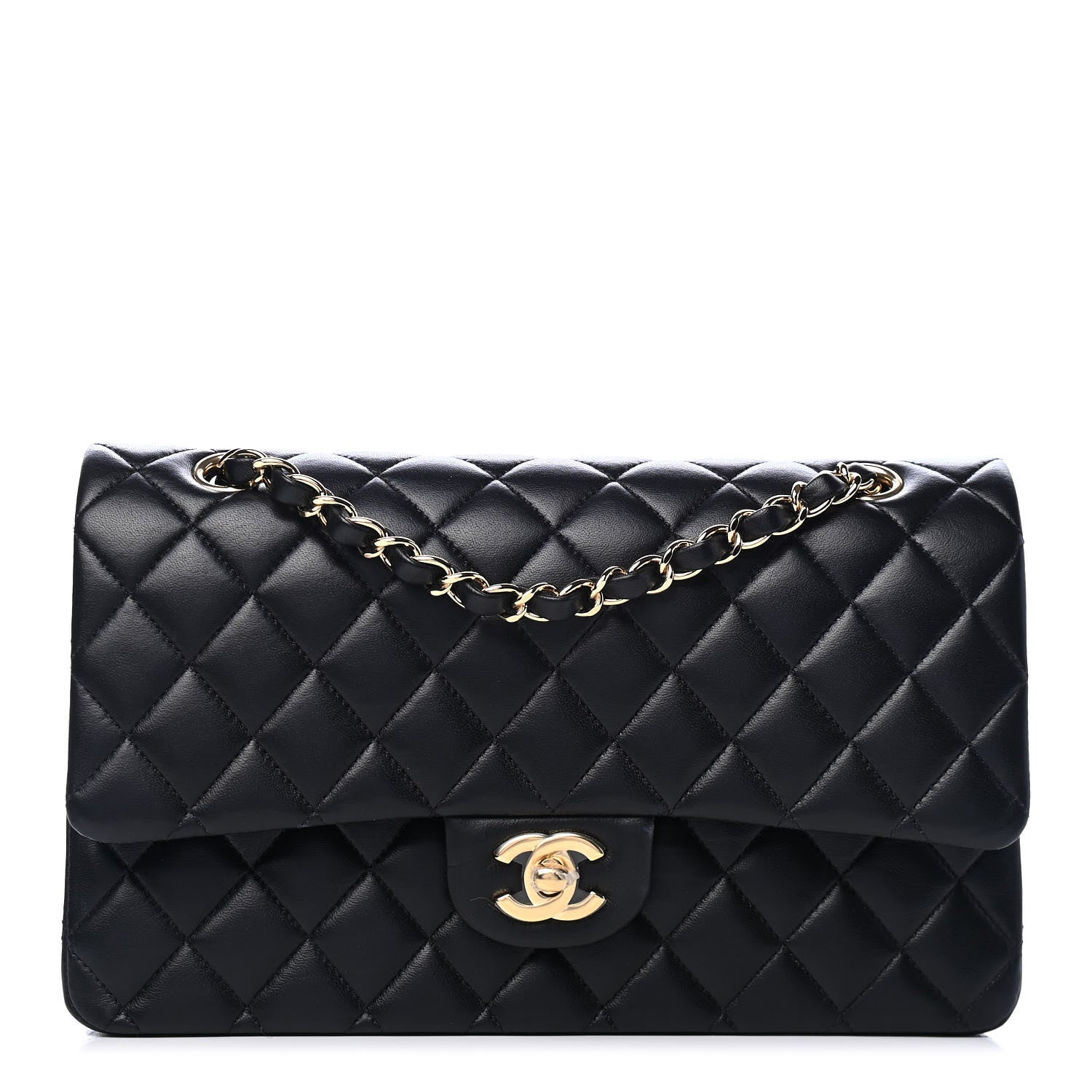Chanel Lambskin Quilted Medium Double Flap Black 1 of 4