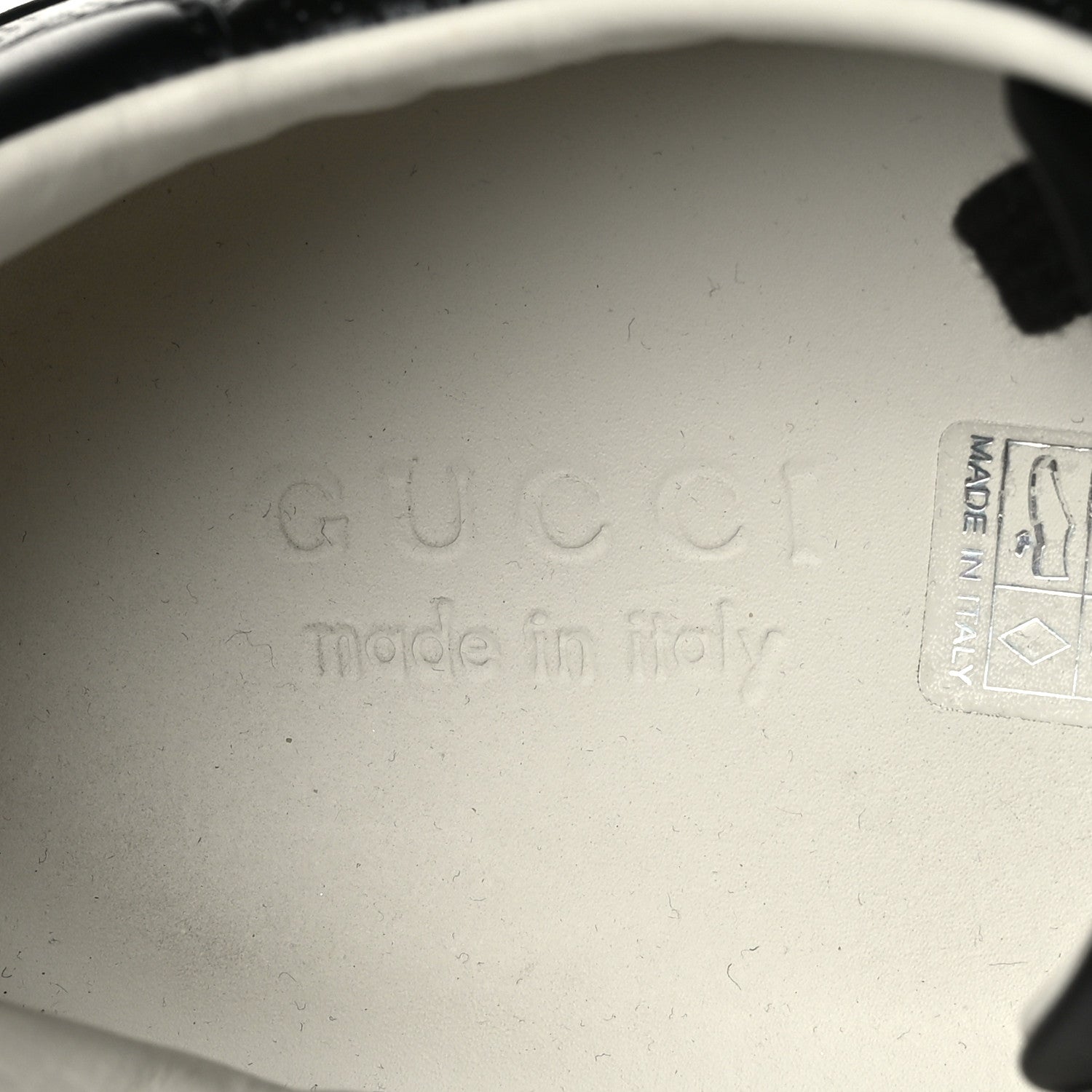 Gucci Calfskin GG Tennis Embossed Mens Ace Sneakers 10.5 Black 8 of 9