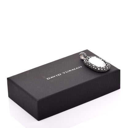 David Yurman Sterling Silver Diamond Moonstone Mother of Pearl Midnight Melange Reversible Pendant Enhancer 6 of 6
