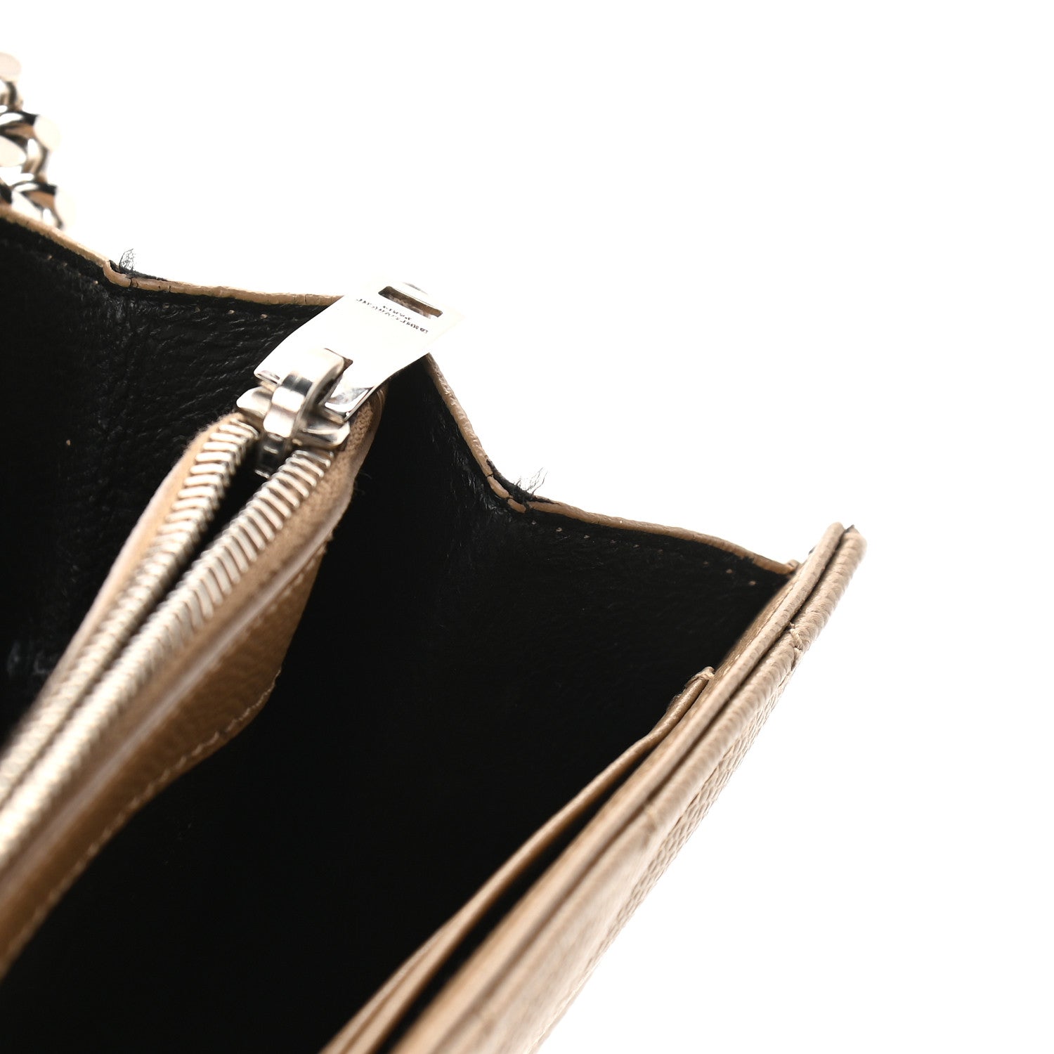 Saint Laurent Grain De Poudre Matelasse Chevron Monogram Chain Wallet Nude Powder 10 of 11