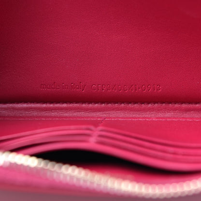 Saint Laurent Patent Grain De Poudre Classic Letters Zip Around Wallet Bubblegum 7 of 14