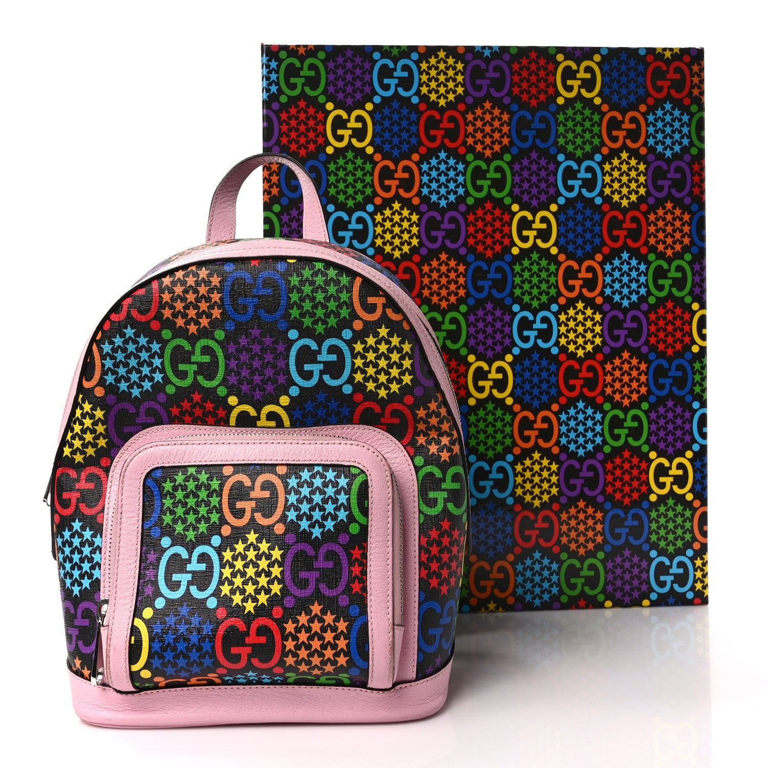 Gucci GG Supreme Monogram Psychedelic Small Day Backpack Black Multicolor Sugar Pink 12 of 12