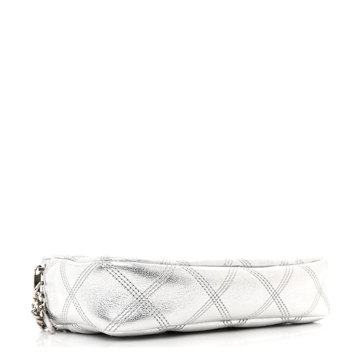 Saint Laurent Metallic Lambskin Quilted Mini Becky Double Zip Bag Argento 4 of 12