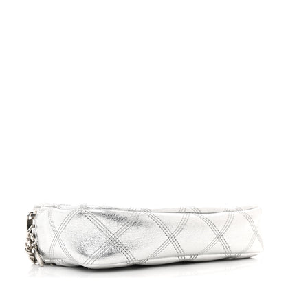 Saint Laurent Metallic Lambskin Quilted Mini Becky Double Zip Bag Argento 4 of 12