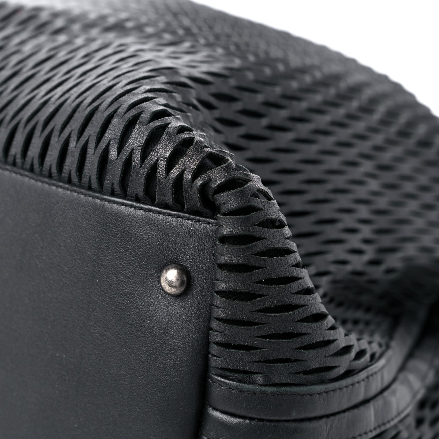 Calfskin Laser Cut Perforated CC Tote Black