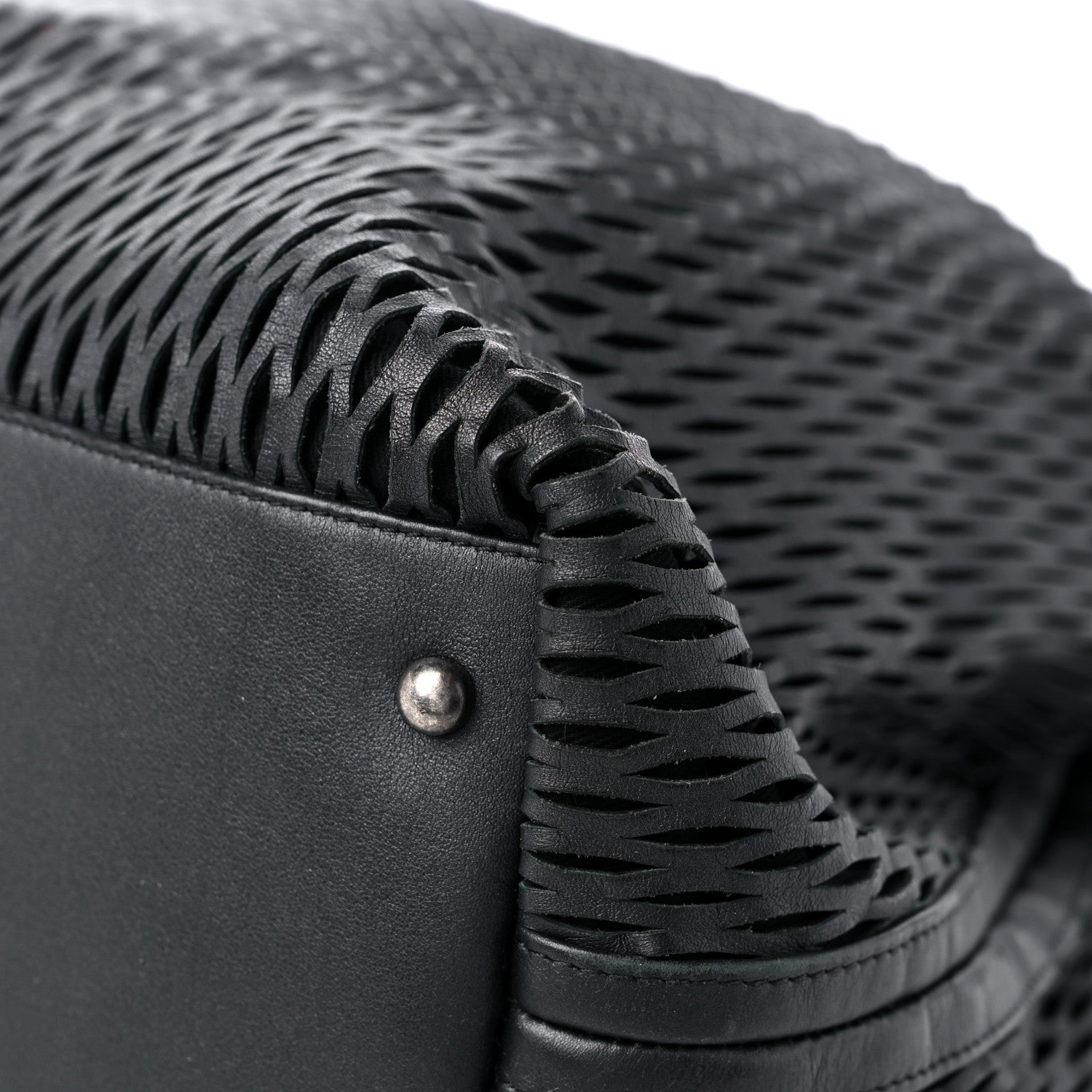 Chanel Calfskin Laser Cut Perforated CC Tote Black 9 of 12