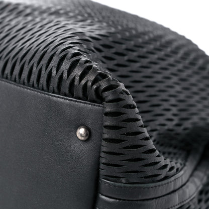 Chanel Calfskin Laser Cut Perforated CC Tote Black 9 of 12