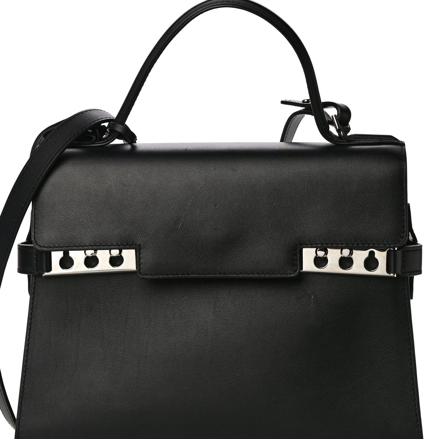 Calfskin MM Tempete Satchel Black