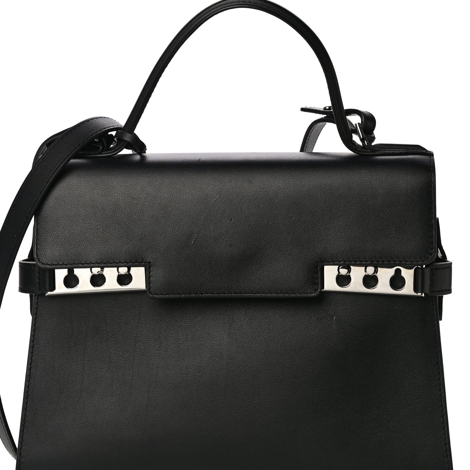 Delvaux Calfskin MM Tempete Satchel Black 8 of 14