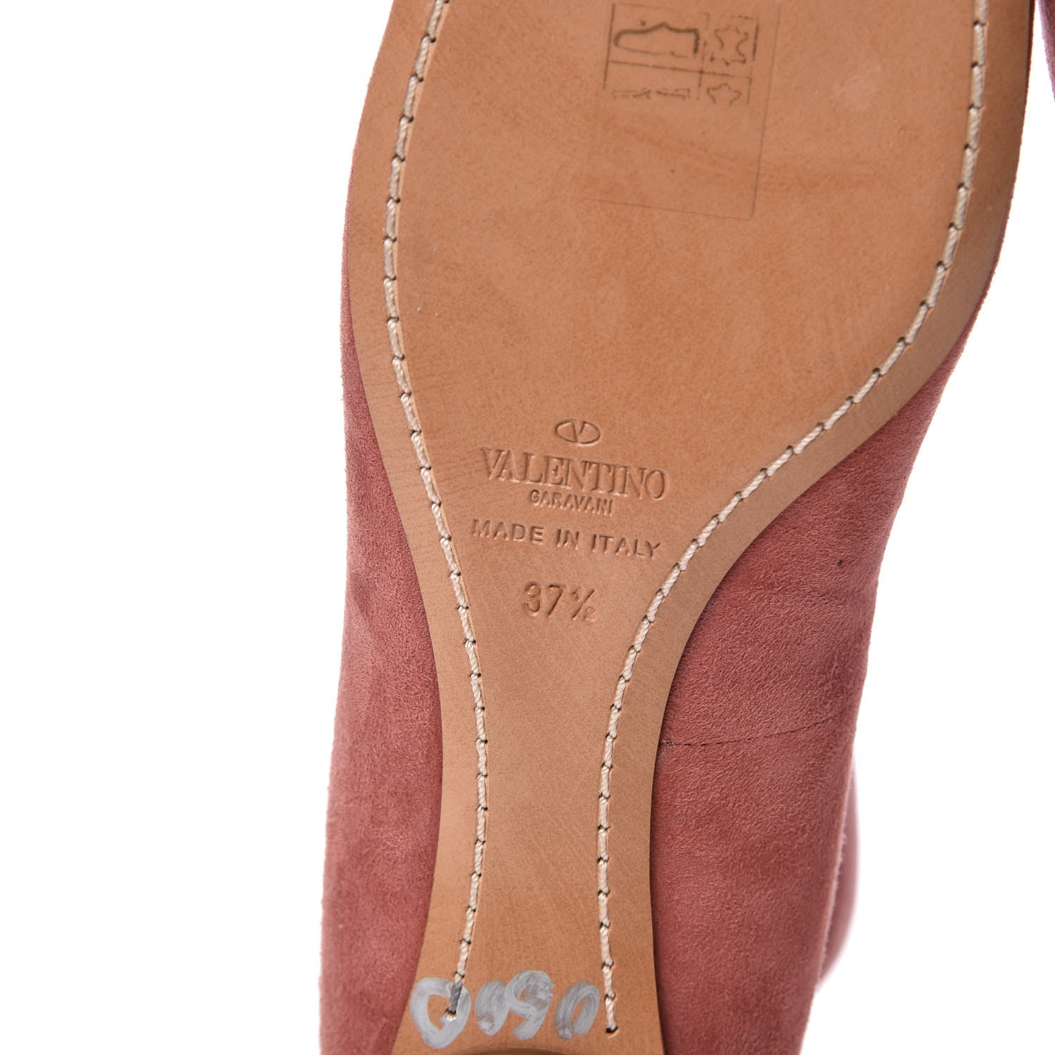 Valentino Garavani Suede Lace Up Plum Ballet Flats 37.5 Antique Rose 6 of 10