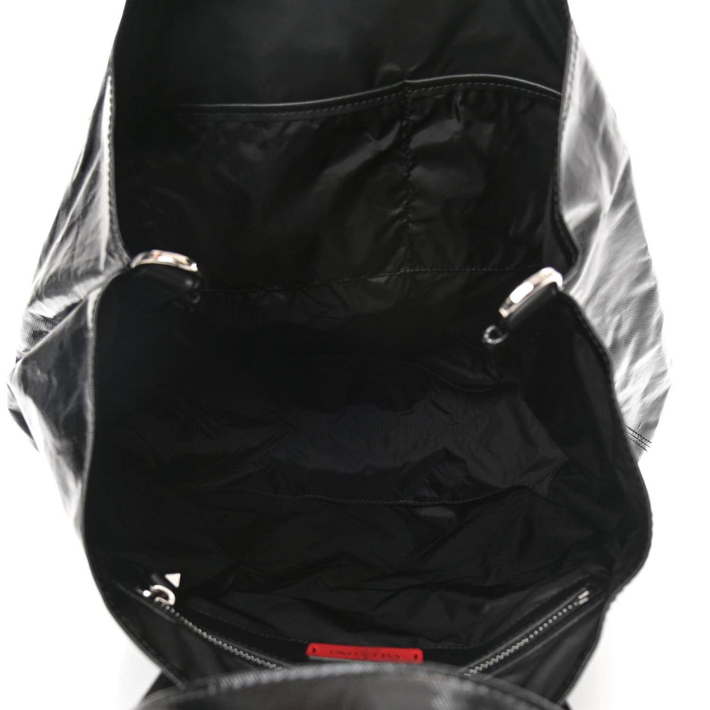 Coated Canvas Camo Embossed Dragon Vertical Tote Black