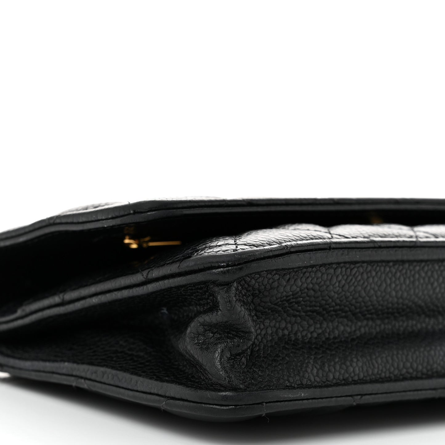 Caviar Quilted Wallet on Chain WOC Black