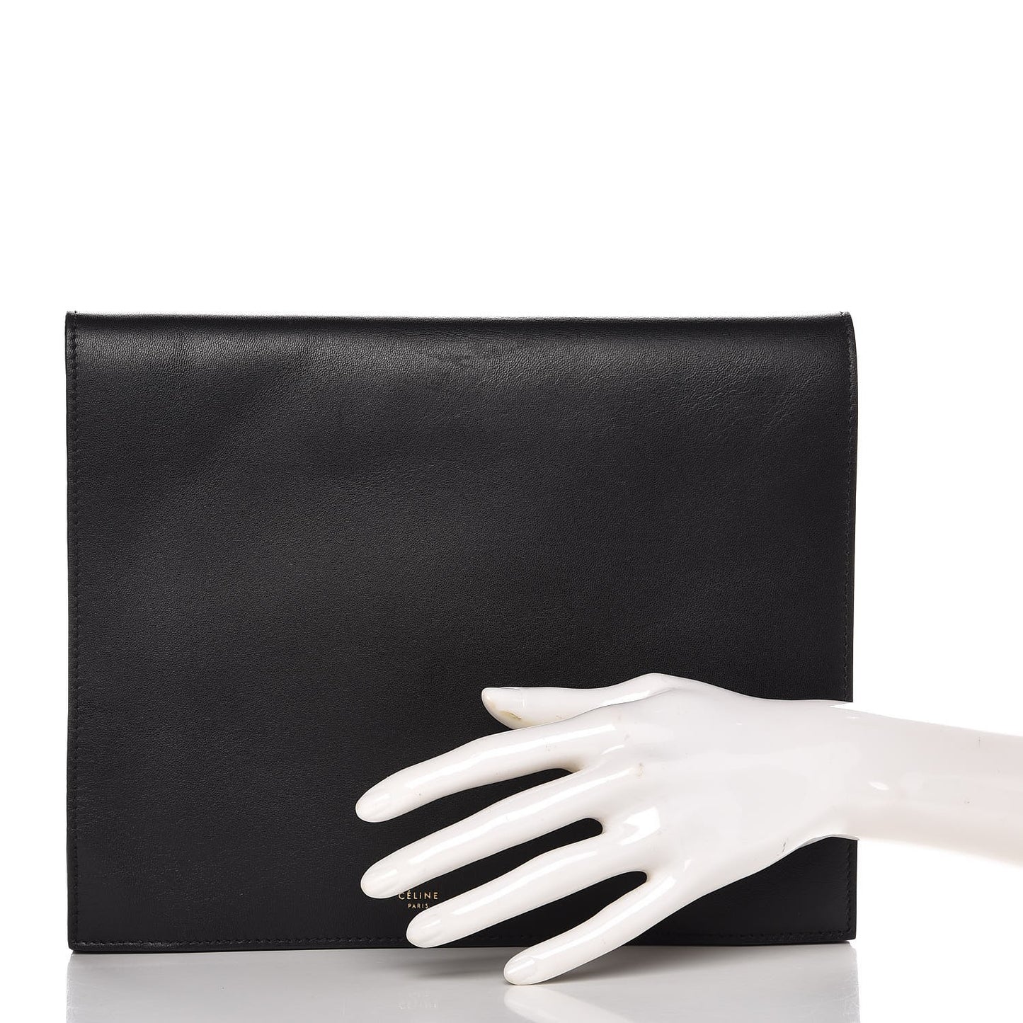Smooth Lambskin iPad Folio Clutch Black