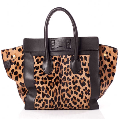 Celine Leopard Pony Hair Mini Envelope Luggage 4 of 10