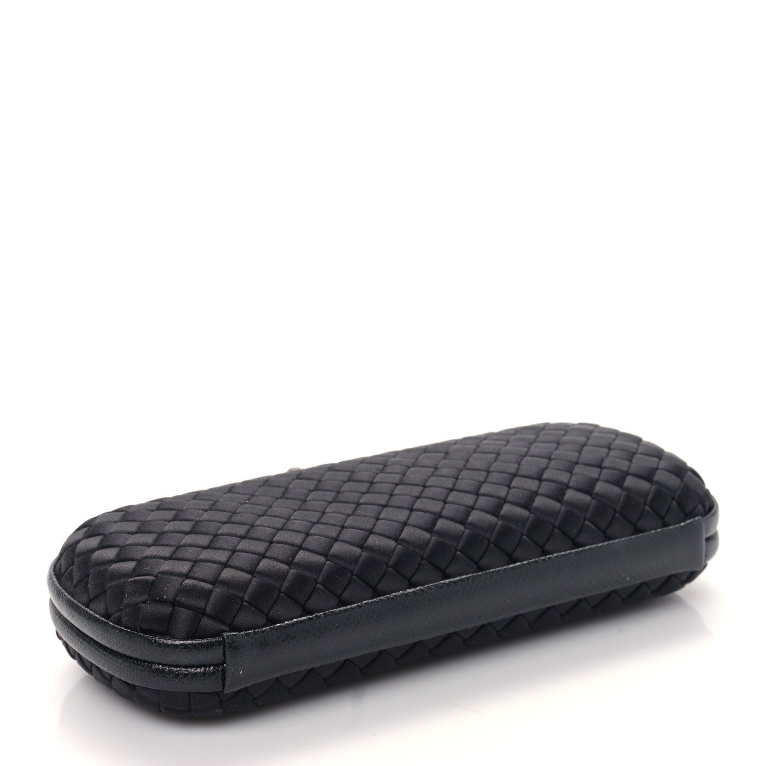 Bottega Veneta Satin Ayers Intreccio Impero Stretch Knot Clutch Black 4 of 8
