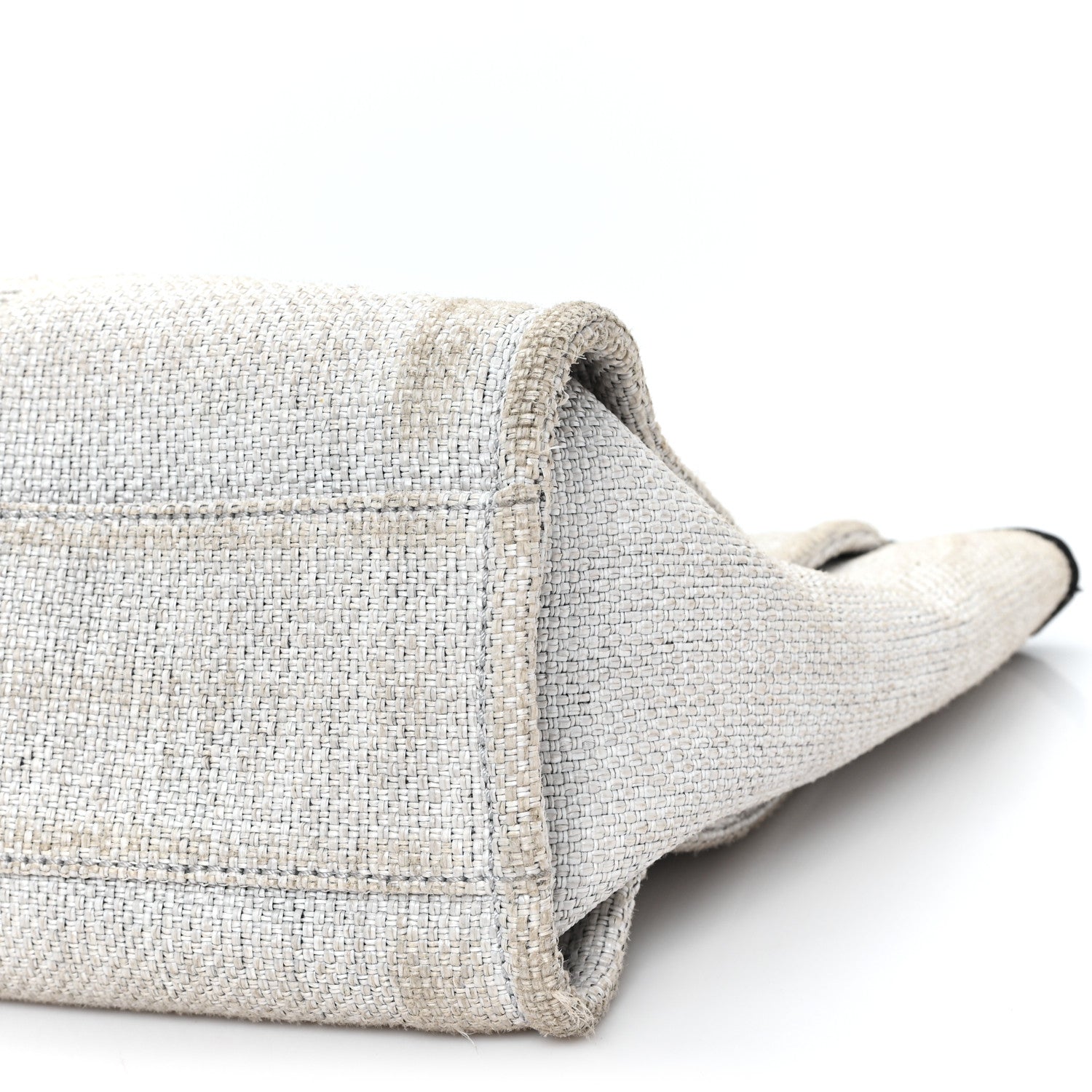 Chanel Woven Straw Raffia Small Deauville Tote Grey 10 of 11