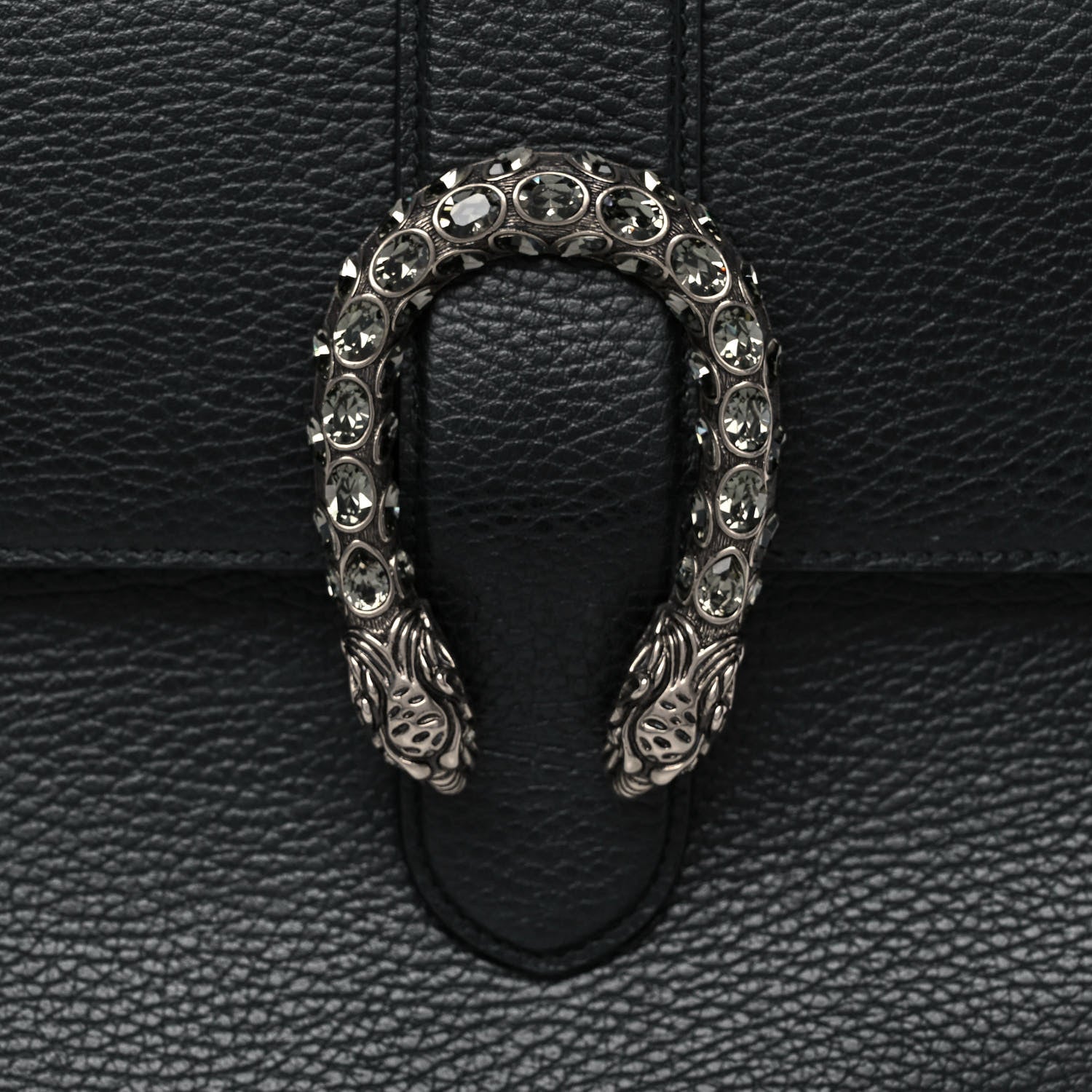 Gucci Dollar Calfskin Crystal Web Medium Dionysus Bamboo Top Handle Bag Black Black Diamond 9 of 14
