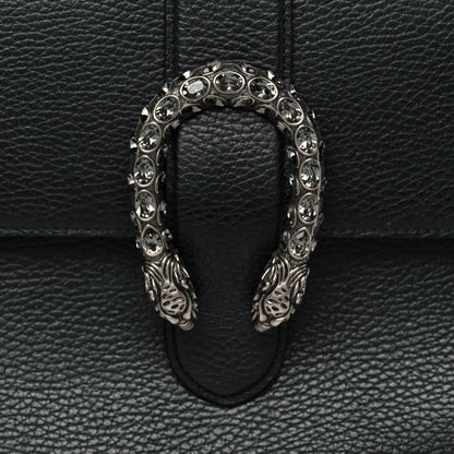 Gucci Dollar Calfskin Crystal Web Medium Dionysus Bamboo Top Handle Bag Black Black Diamond 9 of 14