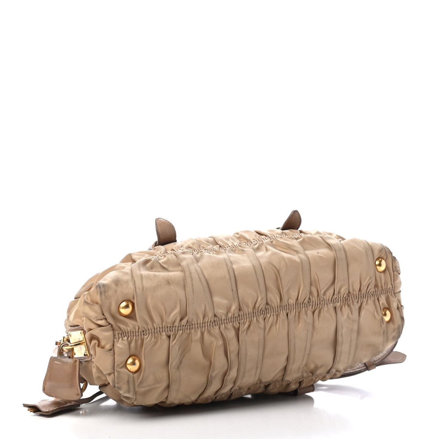 Tessuto Nylon Gaufre Shopping Satchel Cammello