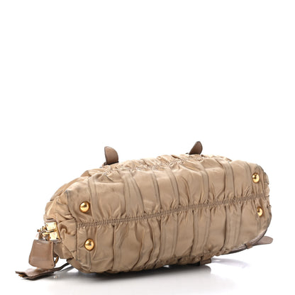 Prada Tessuto Nylon Gaufre Shopping Satchel Cammello 3 of 5