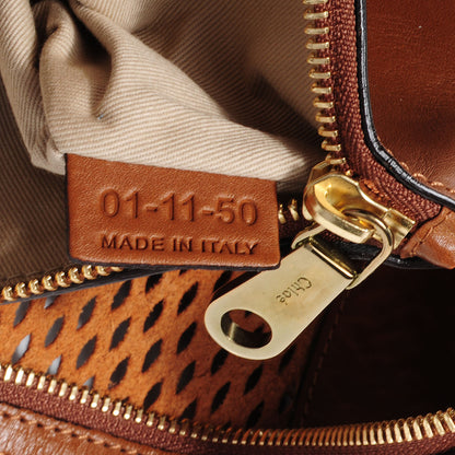 Chloe Lambskin Perforated Charlie Tote Caramel 7 of 8