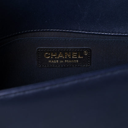 Chanel Lambskin Quilted Medium Boy Flap Dark Navy 6 of 15
