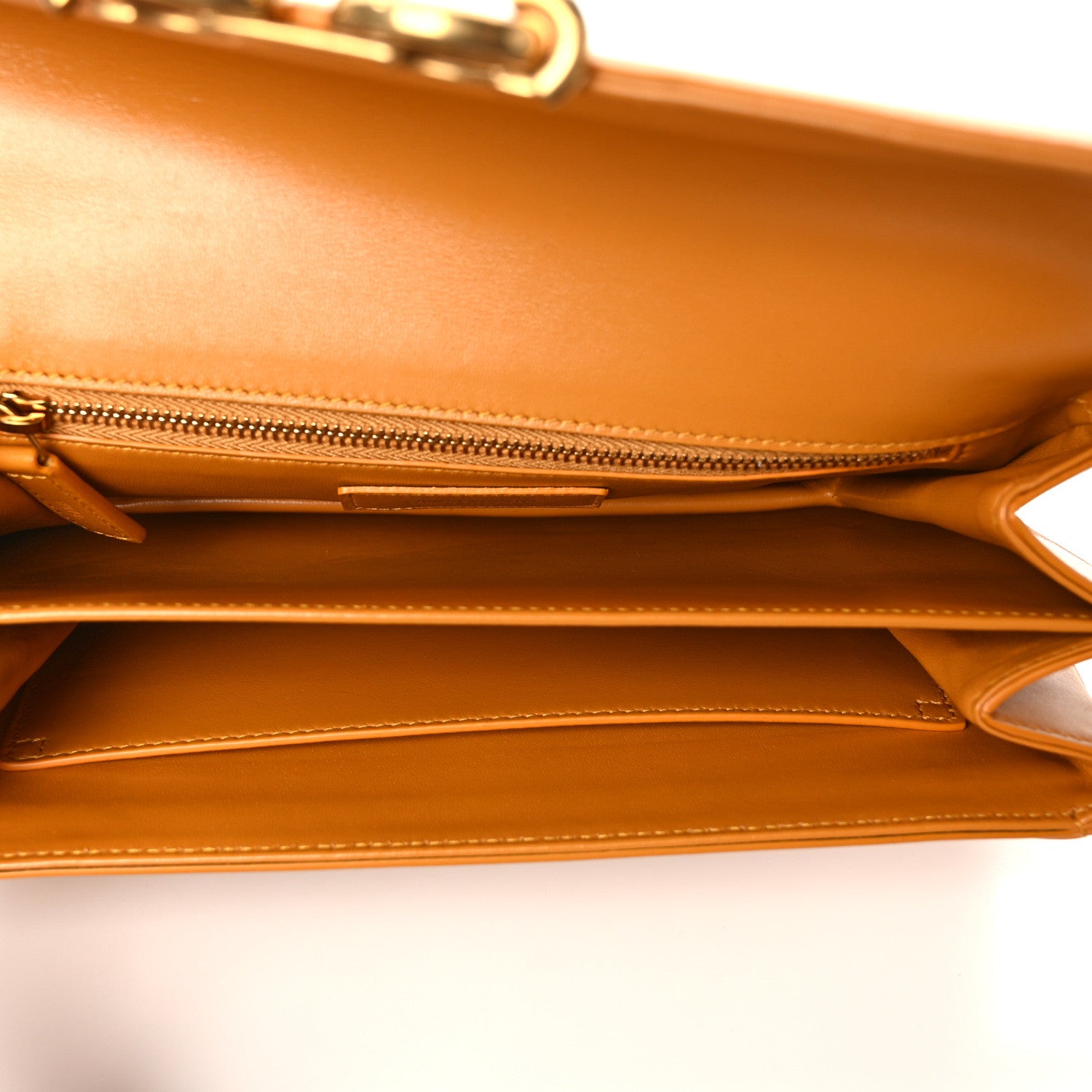 Saint Laurent Smooth Calfskin Le Maillon Satchel Yellow 5 of 10