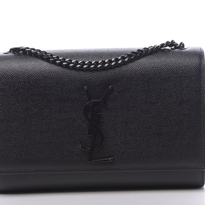 Saint Laurent Grain De Poudre Small Monogram Kate Satchel Black 7 of 9