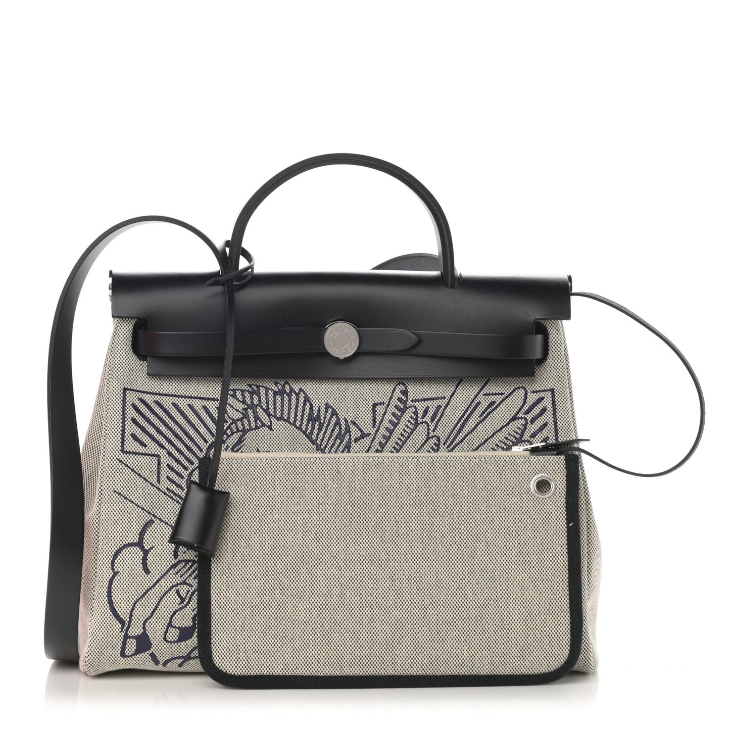 Vache Hunter Toile H Pegase Pop Herbag Zip Retourne 31 PM Bleu Indigo Ecru Black