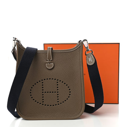 Hermes Taurillon Clemence Amazone Evelyne TPM Etoupe Bleu Indigo 11 of 11