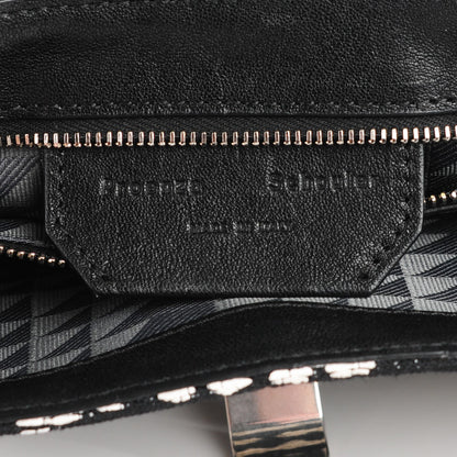 Proenza Schouler Jacquard Woodblock PS1 Tiny Satchel Black White 12 of 14
