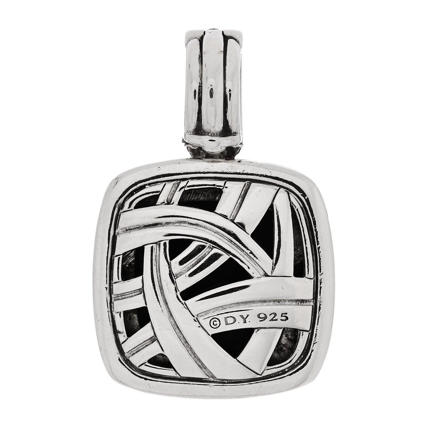 Sterling Silver Diamond Black Orchid 14mm Albion Enhancer Pendant