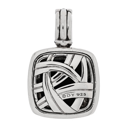 David Yurman Sterling Silver Diamond Black Orchid 14mm Albion Enhancer Pendant 3 of 4