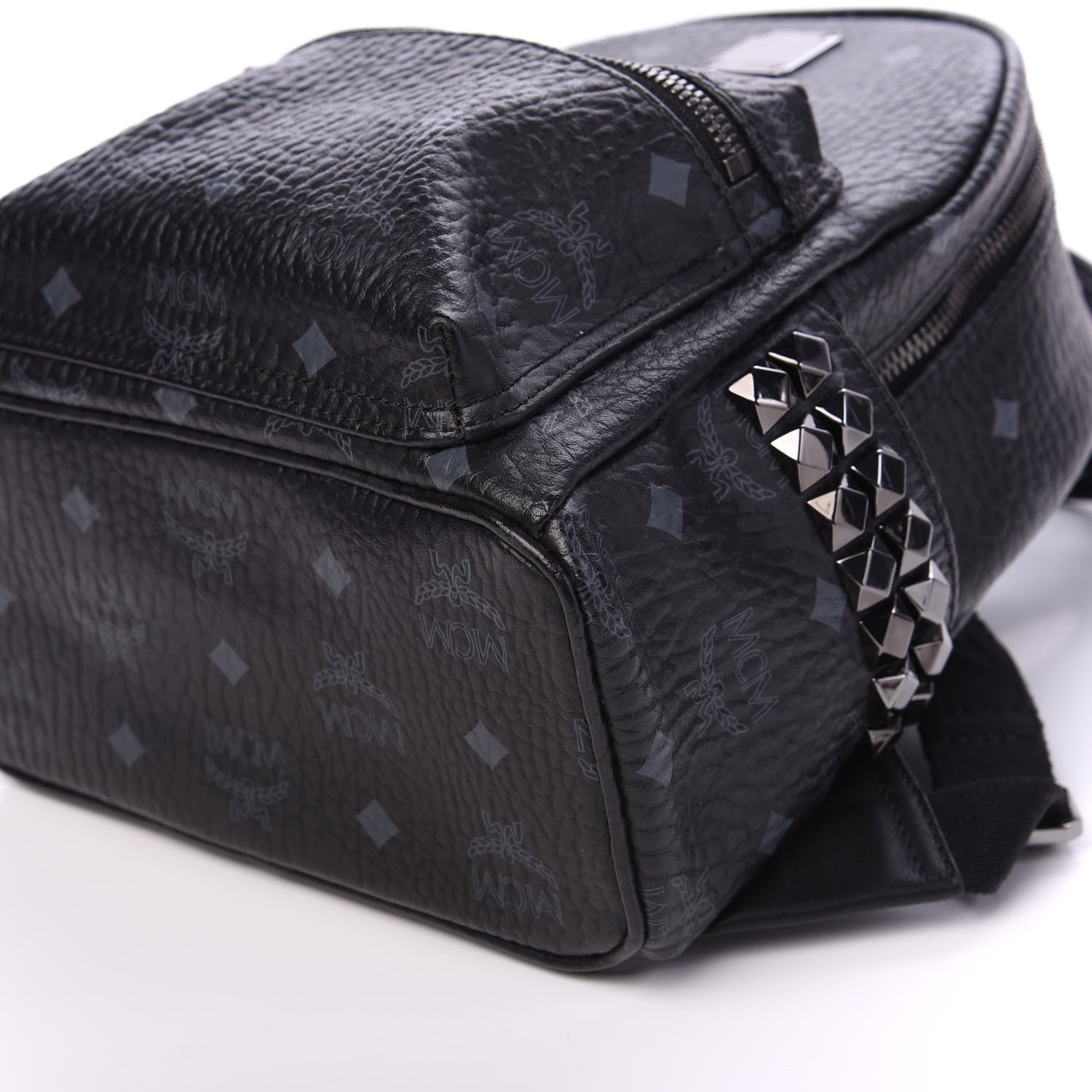 MCM Visetos Side Stud Mini Stark Backpack Black 8 of 8